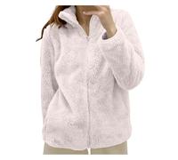 Veste pour femme, avec fermeture éclair de couleur unie sur le devant, en polyester, pour un usage par temps froid/extérieur ; avec détails de conception, y compris col de veste solide à fermeture