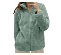 Veste pour femme, avec fermeture éclair de couleur unie sur le devant, en polyester, pour un usage par temps froid/extérieur ; avec détails de conception, y compris col de veste solide à fermeture