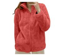 Veste pour femme, avec fermeture éclair de couleur unie sur le devant, en polyester, pour un usage par temps froid/extérieur ; avec détails de conception, y compris col de veste solide à fermeture