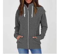 Veste pour femme - chaude - col montant - fermeture éclair - manches longues -Gris L