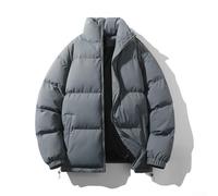 Veste pour homme 1111 en coton garnie de duvet avec col montant, épaisse pour l'hiver 2025 - Coupe ample - Veste rembourrée chaude (XXL, gris foncé)