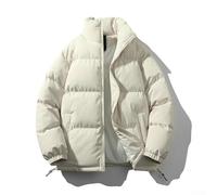 Veste pour homme 1111 en coton garnie de duvet, col montant, épaisse pour l'hiver 2025 - Coupe ample - Veste rembourrée chaude (M abricot)