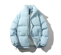 Veste pour homme 1111 en coton garnie de duvet et col montant, épaisse pour l'hiver 2025 - Coupe ample - Veste rembourrée chaude (XL, bleu clair)