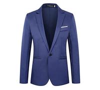 Veste pour homme, coupe ajustée, blazer d'affaires pour homme, veste de costume moderne à 1 bouton, infroissable, veste de costume décontractée avec poches, veste d'affaires, tenue de sport, costume