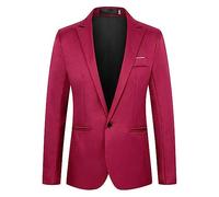 Veste pour homme, coupe ajustée, blazer d'affaires pour homme, veste de costume moderne à 1 bouton, infroissable, veste de costume décontractée avec poches, veste d'affaires, tenue de sport, costume