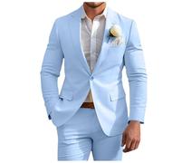 Veste pour homme, coupe ajustée, moderne - Couleur unie - Veste de costume décontractée à 1 bouton - Veste de costume classique légère - Veste à revers - Veste de sport - Pour le travail de bureau et