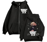 Veste Printemps Et Automne Veste À Manches Longues Chris Rapper Brown Tour Sweat À Capuche Zippé Hip Hop Rétro Y2k Sweat XS~4XL-Black&F||x_l