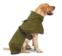 Veste Réfléchissante Réglable pour Grand Chien, Imperméable, Polaire Froide, Manteau Chaud À Col Roulé pour Animaux De Compagnie, Shiba Inu, Labrador, Bouledogue,Vert,M