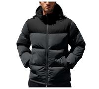 Veste rembourrée à capuche pour homme avec fermeture éclair - Manches longues - Parka d'hiver décontractée avec poches - Veste de sport pour homme - Cadeaux pour homme, Noir , XXL