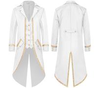 Veste rétro steampunk, gothique médiévale, tuxedo, pour homme, avec boutons, style Renaissance, victorien, coupe ample, classique, pour Halloween, smoking, vampire, cosplay, costume de carnaval