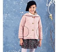 Veste rétro velours col marin charlotte rose pâle noir 11/12A