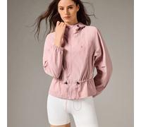 Veste rose pour femme, décontractée, imperméable, avec capuche et cordon de serrage à la taille, pour randonnée, voyage et extérieur, printemps L,M,S,XL,XSUnicoloreTissu tissé