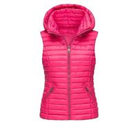 Veste sans Manche Femme à Capuche, Doudoune Legere Femme Couleur Unie avec Fermeture éClair Matelassée Décontracté Gilets avec Poche Légère Blouson Ultra Doux de Mode Confortable Col Roulé