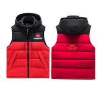 Veste Sans Manche MAS-SEY FER-GUSON, Taille Hiver Doudoune, Gilets de Transition pour le Golf Équitation, Gilet(Red,3XL)