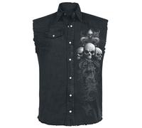 Veste Sans Manches Gothic de Spiral - Skull Scroll - M à 4XL - pour Homme - noir M