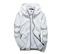 Veste sans Manches Homme Confortable Casual Blouson Hiver Chaud Impermeable Sweat A Capuche Zippe Réfléchissante Sport Hoodie Parka Homme Hiver Veste Pirate Blanche XL