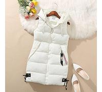 Veste sans manches pour femme, gilet pour femme à capuche longue gilet matelassé chaud rembourré Steppweste ultraléger manteau d'hiver sans manches pour femme bureau sport en plein air gilet matelassé