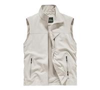Veste sans Manches pour Homme Formel Affaires Gilet Revers Pointe Double Boutonnage Fermeture Boutons Manteau de Moto Camping Respirant Mariage et fête