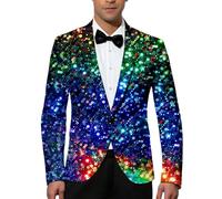 Veste Scintillante imprimée Carnaval Homme pour soirée et célébrations Design Confortable et élégant pour Tenue festiv Occasions spéciales Costume Carnaval Homme Smoking pailleté Gala fête
