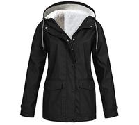 Veste Sherpa Classique Parka Femme Coupe-Vent Gilet Hiver Chaud Manteau Le Vélo Pull Imperméable 2024 Black XL
