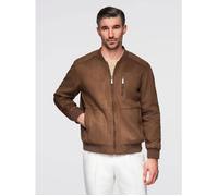 Veste simili cuir homme - Ombre - JAFL-0232 - zippée - coupe regular - Caramel S