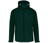 Veste Softshell À Capuche Amovible - Homme - K413 - Vert Bouteille
