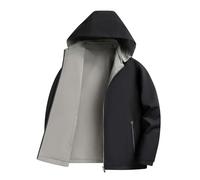Veste softshell à capuche légère pour homme - Veste de transition baggy légère - Veste d'automne confortable et polyvalente - Veste de cyclisme chaude et douce - Veste d'aviateur ample, O Noir., 185