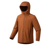 Veste softshell à capuche pour homme - Veste coupe-vent imperméable pour la randonnée et l'escalade - Coupe ajustée - Pour voyage et randonnée - Vestes décontractées - Coupe-vent pour homme, Orange
