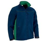 Veste Softshell Bicolore - Homme - Réf Thunder - Bleu Marine Et Vert Kelly