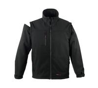 Coverguard Workwear Veste softshell YANG 2 en 1 – Imperméable 8000 mm, manches amovibles – Noir L