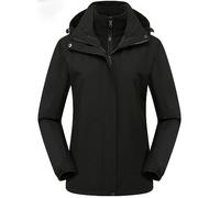 Veste Softshell Femme Impermeable Jacket À Capuche Outdoor Blouson Coupe Vent Resistant Automne Hiver Activites en Exterieur Randonnée Doublé Polaire Imperméable Respirant Outdoor Sport