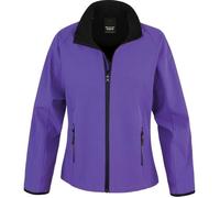 Veste Softshell Femme - Result - Printable - Violet/noir - Multisport - Résistant à l'eau et coupe-vent L