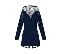 Veste Softshell Femme Saison Softshell Pluie Couverture Imperméable Blouson Bateau D'Intérieur Ciré Vêtements Polaire Poncho Velo Impermeables Parka Femme Grande Taille C-Marine M
