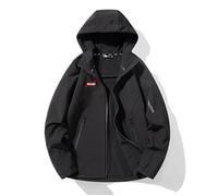 Veste Softshell Fleece Imperméable et Coupe-Vent pour Can-am, Veste Outdoor à Capuche pour Randonnée, Veste Thermiquement Doublée Automne et Hiver, Manteau Pluie avec Capuche,Black men-l