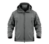 Veste softshell imperméable à capuche en polaire camouflage pour l'extérieur, le camping, la randonnée, gris, XX-Large