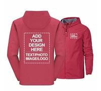Veste softshell imperméable et personnalisée homme manteau de cyclisme de course coupe-vent grande taille avec logo texte photo vêtements de travail vêtements d'extérieur, red-l
