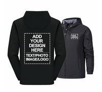 Veste softshell imperméable et personnalisée homme manteau de cyclisme de course coupe-vent grande taille avec logo texte photo vêtements de travail vêtements d'extérieur,black-3x_l