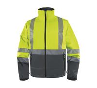 Veste Softshell imperméable haute visibilité 2 en 1 Delta Plus, jaune/gris, taille S