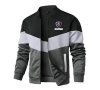 Veste Softshell Imperméable Pour SCA.nia, classique décontractée printemps automne légère, Pour le camping, la randonnée - Respirante, Homme(Black,S)