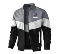 Veste Softshell Imperméable Pour SCA.nia, classique décontractée printemps automne légère, Pour le camping, la randonnée - Respirante, Homme(Grey,L)