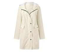 Veste softshell longue élégante pour femme - Veste de pluie imperméable doublée - Veste fonctionnelle longue avec capuche - Veste d'extérieur - Automne - Trench - Grandes tailles - Veste demi-saison