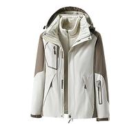 Veste softshell pour femme - Imperméable - Doublure - Coupe-vent - Grande taille - Coupe-vent chaud - Avec capuche - Veste d'hiver - Veste de randonnée - Bloc de couleurs - Veste de transition - Veste