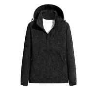 Veste softshell pour femme - Impression tendance - Veste à capuche solide - Veste de sport d'extérieur - Veste fonctionnelle coupe-vent et imperméable - Veste demi-saison printemps et automne -