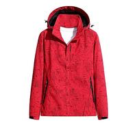Veste softshell pour femme - Impression tendance - Veste à capuche solide - Veste de sport d'extérieur - Veste fonctionnelle coupe-vent et imperméable - Veste demi-saison printemps et automne -
