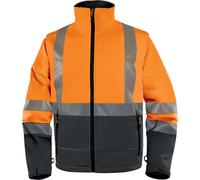 Veste Softshell imperméable haute visibilité 2 en 1 Delta Plus orange/gris, taille M