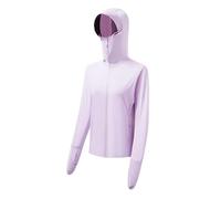 Veste Solaire Homme à Manches Longues avec Capuche et UPF Coupe-Vent pour activités extérieures Confortable et Fonctionnelle (Purple, M)