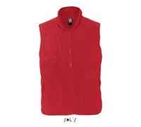 Sol's Gilet polaire Norway sans manches mixte, col montant doublé, anti-bouloche Rouge L