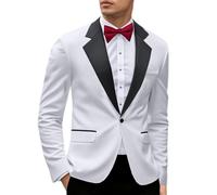 Veste sportive moderne pour homme - Blazer de marié - Coupe ajustée - 1 bouton - Veste de costume légère - Veste de costume classique avec poches - Veste d'hiver - Veste de sport pour homme - Pour