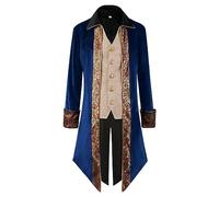 Veste Steampunk Homme Manches Longues, Veste Queue De Pie Homme Vintage Avec Boutons Décontracté Imprimé Cour Manteau Chic Médiévale Gothique Victorienne Coupe Ample Blousons Pour Halloween Carnaval
