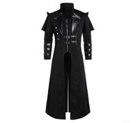 Veste Steampunk pour homme avec queue-de-morue style gothique victorien assassin et elfe pirate pour costume, cosplay et événements à thème (taille 4XL, noir)